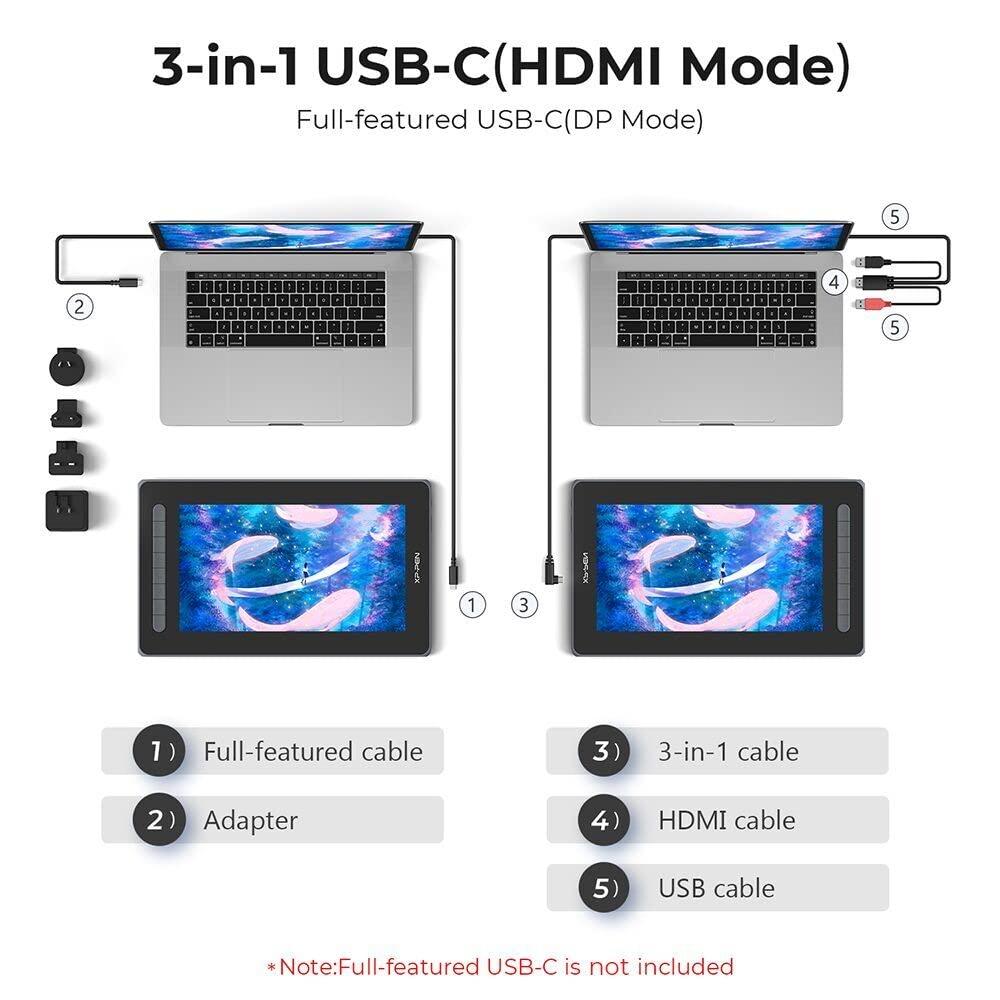 XP-PEN XPPen Drawing Tablet with Screen, 12 inch Graphics Tablets Artist 12 2nd, Digital Drawing Pad with X3 Stylus,127% sRGB Full Laminated Drawing Monitor Display for Art Design & Video Editing (Black)