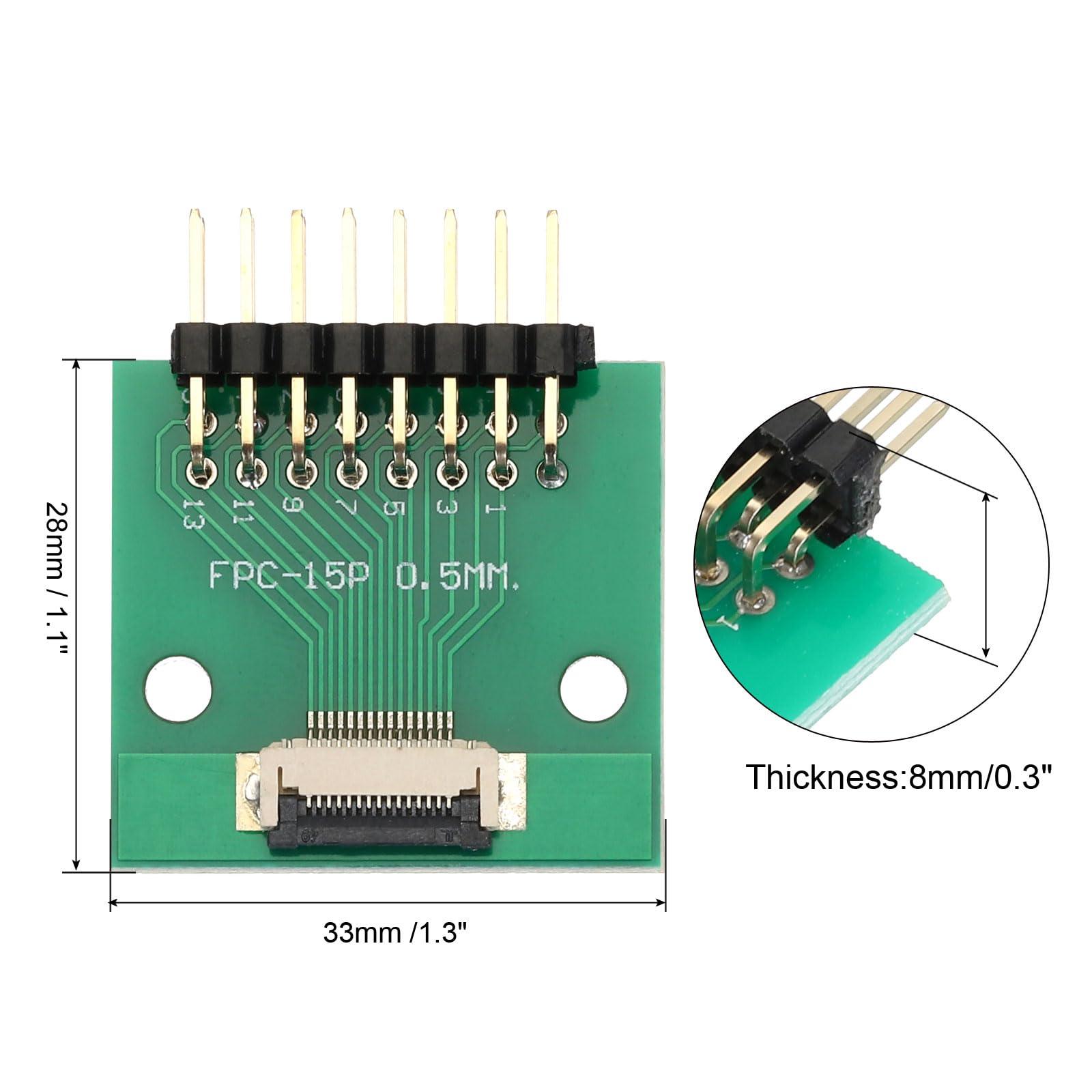 MECCANIXITY MECCANIXITY FFC FPC Connector Board 15 Pin 0.5mm 2.54mm to 1.0mm 2.54mm PCB Converter Board for LCD TVs/Digital Cameras/Laptops