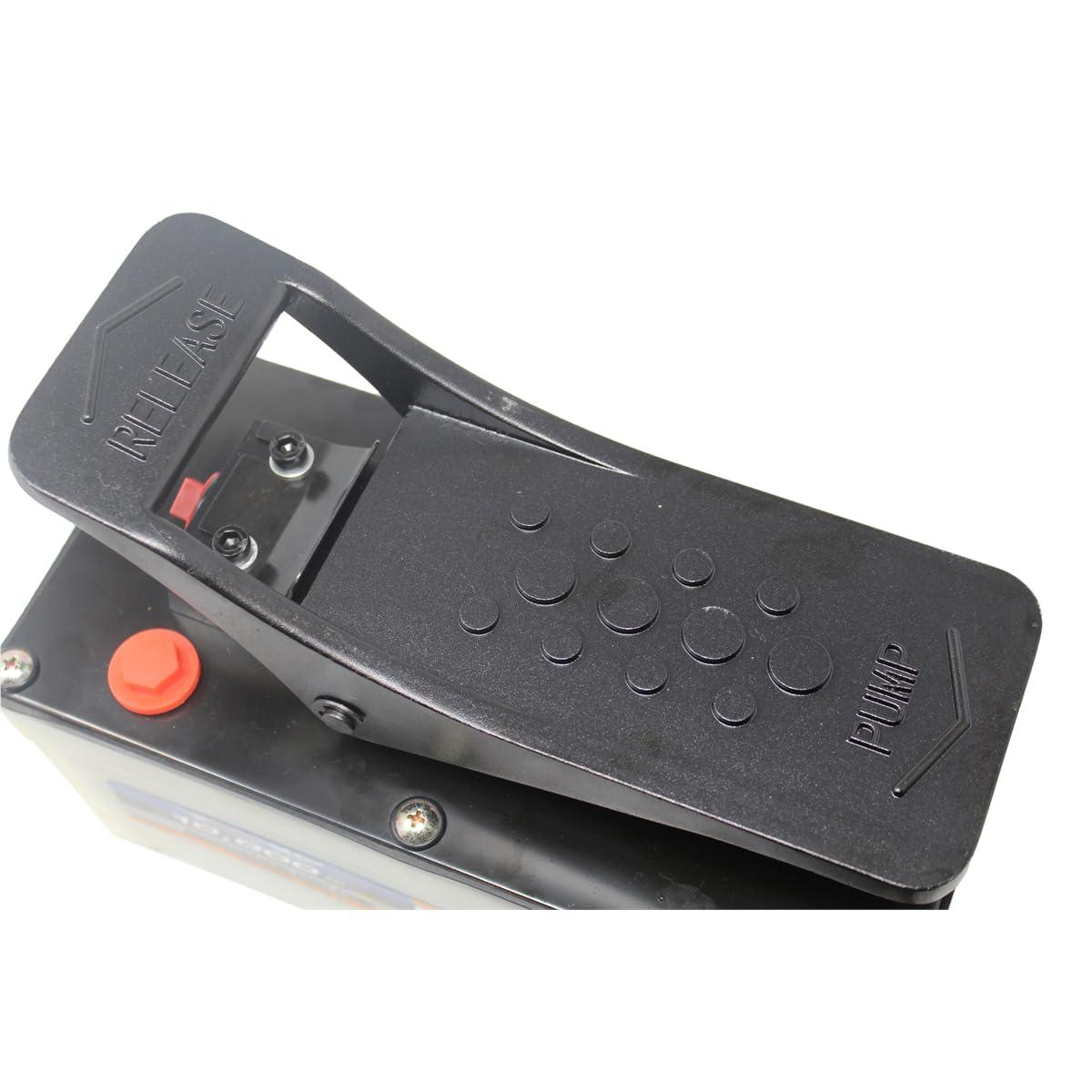 K Tool International K Tool International 63716A Air Hydraulic Foot Pump for Garages, Repair Shops, and DIY, Aviation Aluminum, 10,000 PSI Air Pressure Range, 0.64 Quart Oil Capacity 0.64, 2-Stage Release, Nylon Case