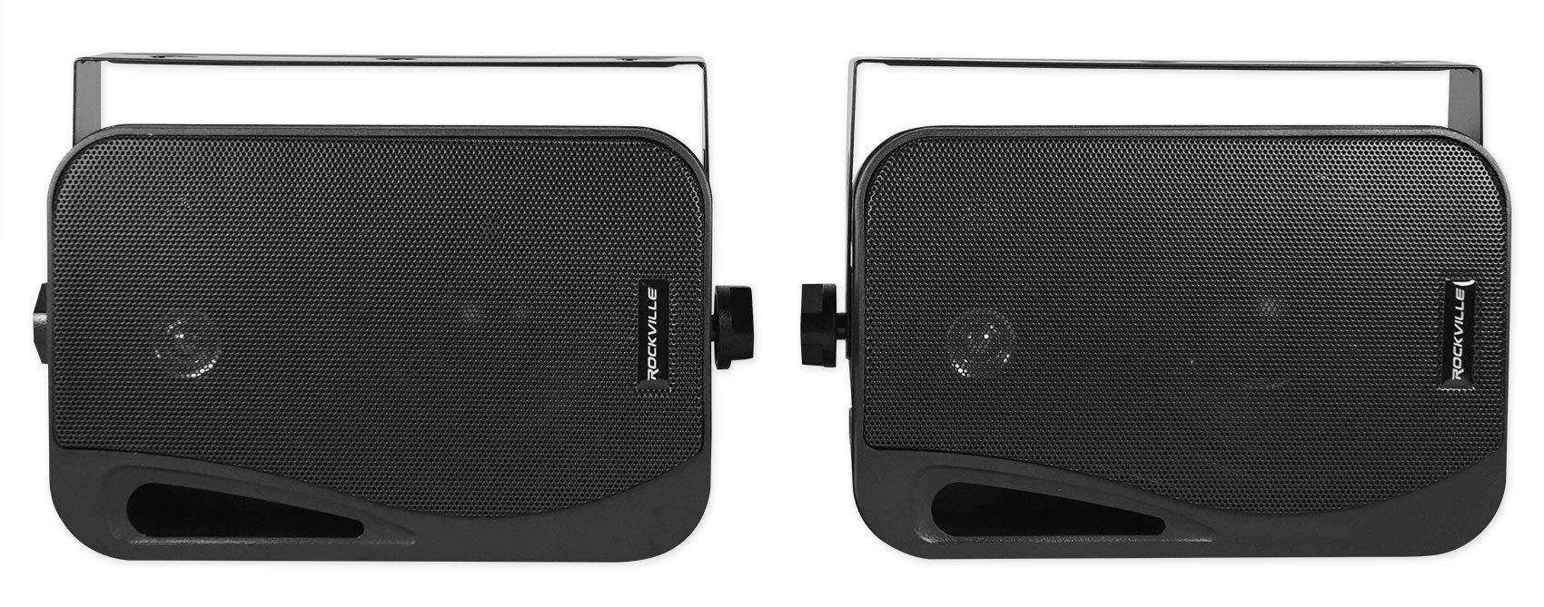 Rockville 2 RockvilIe HP4S-8 Black 4\" Outdoor Patio Backyard Garden Swivel Speakers