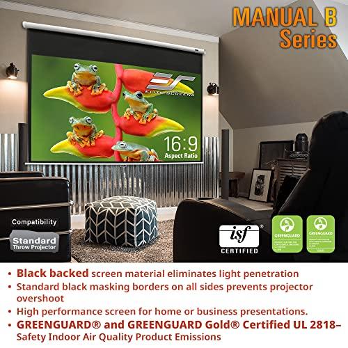 Elite Screens Elite Screens Manual B, 120-INCH 4:3, Manual Pull Down Projector Screen 4K / 8K Ultra HDR 3D Ready with Slow Retract Mechanism, 2-YEAR WARRANTY, M120V