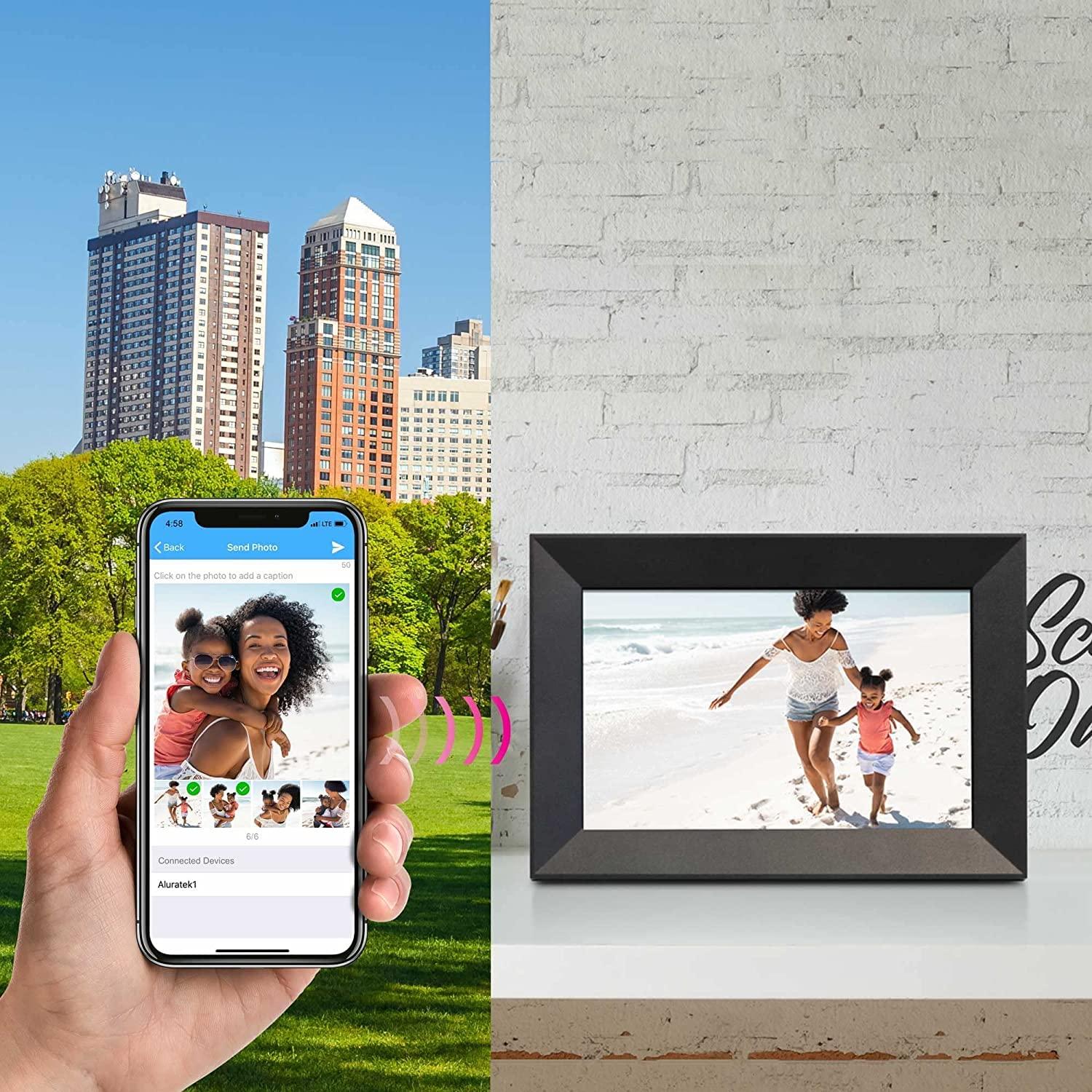 Aluratek Aluratek 10"" WiFi Digital Photo Frame with Touchscreen IPS LCD Display and 8GB Built-in Memory, ASHDPWM10S