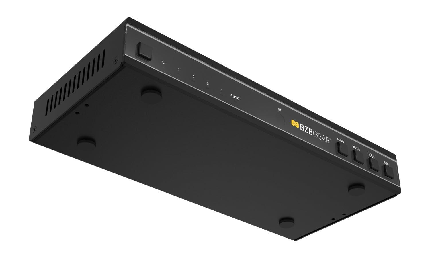 BZB GEAR 4x1 4K UHD HDMI Seamless Switcher Quad MultiViewer with Audio De-embedder