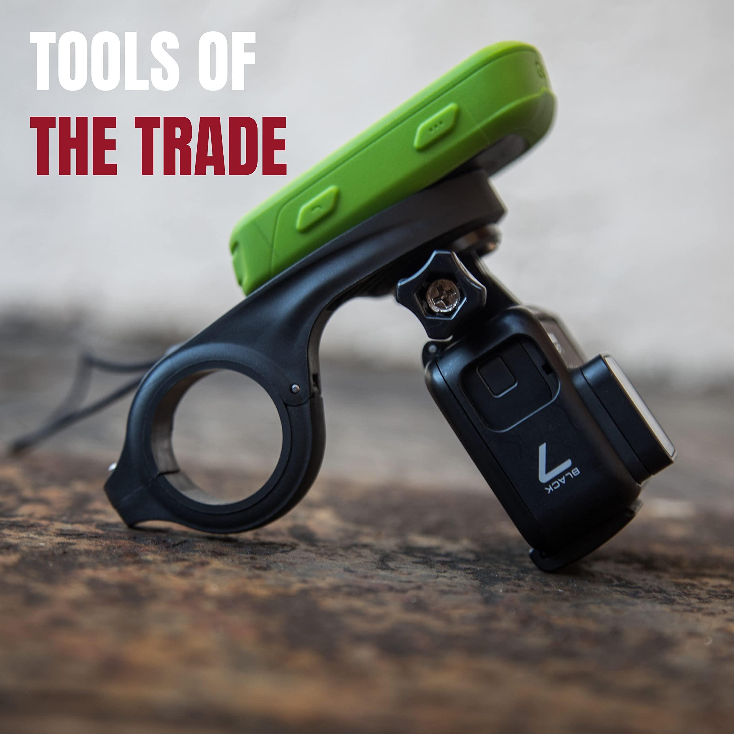 KOM Cycling KOM Cycling Wahoo Elemnt & Elemnt Bolt Out Front Handlebar Mount from Bike Mount Designed for Wahoo Elemnt & Elemnt Bolt, & Elemnt Mini (GoPro Edition)