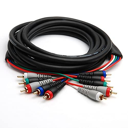 BlueRigger BlueRigger Component Video Cable with Audio (25FT, RCA- 5 Cable, Supports 1080i) - Compatible with DVD Players, VCR, Camcorder, Projector