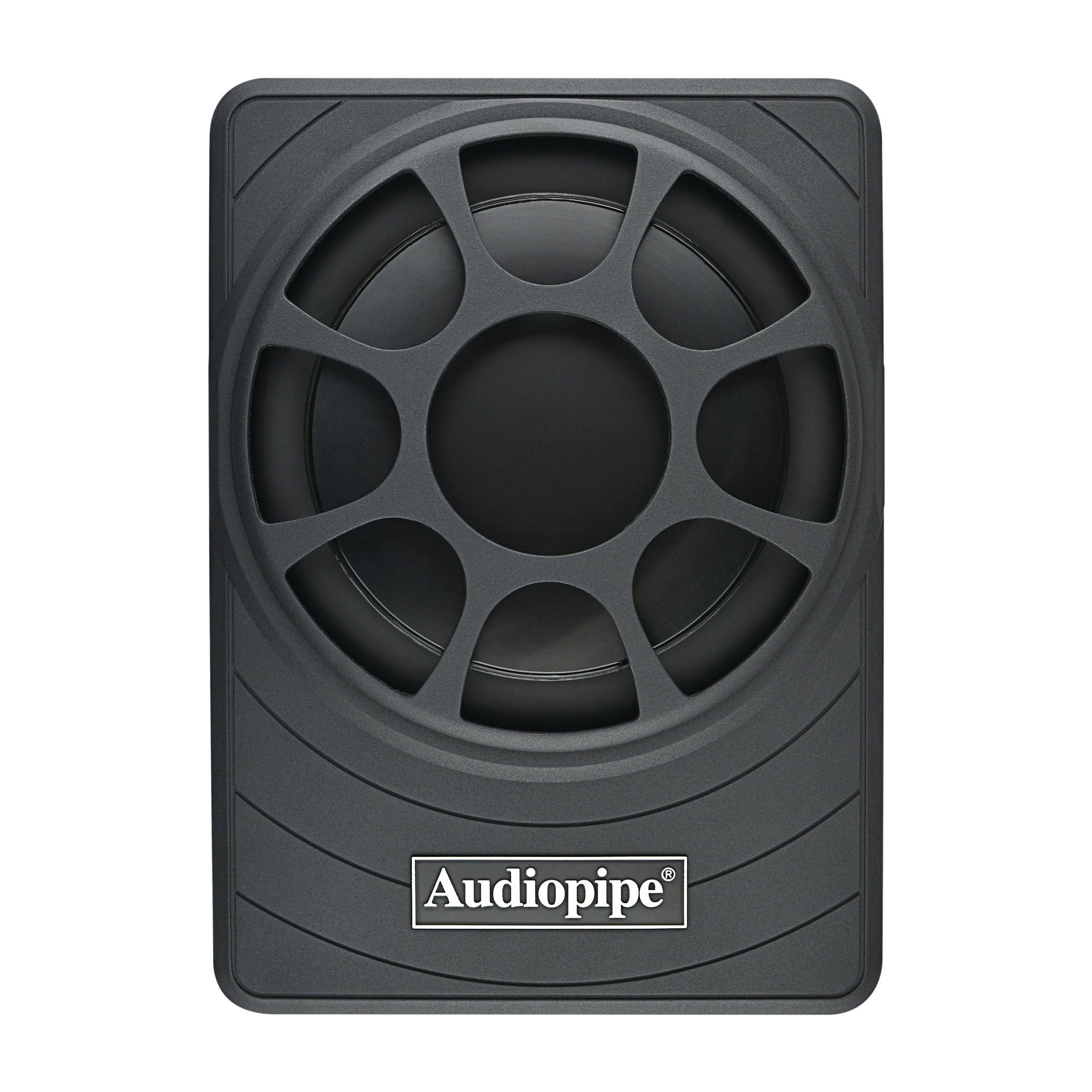 Audiopipe Audiopipe 10\" Low Profile Amplified Subwoofer (APLP-1030), 500W, Compact, Mosfet Circuit, RCA, Phase Switch, Bass Boost Control, Subsonic Filter, Low-Pass Filter, Reliable Protection, Remote Bass Knob
