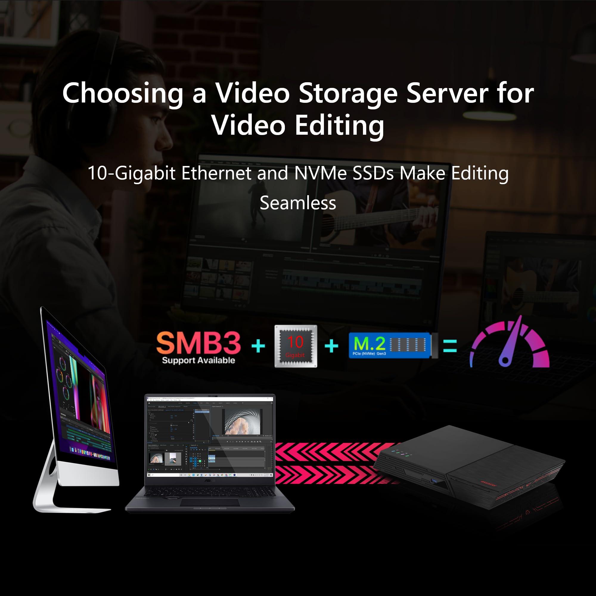 Asustor Asustor FLASHSTOR 6 Gen2 FS6806X, 6 Bay All M.2 SSD NAS Storage, AMD Ryzen Quad Core 2.3GHz, 8GB RAM DDR5, 6 M.2 SSD Slots, 10GbE Port, USB4 Type-C, Network Attached Storage (Diskless)