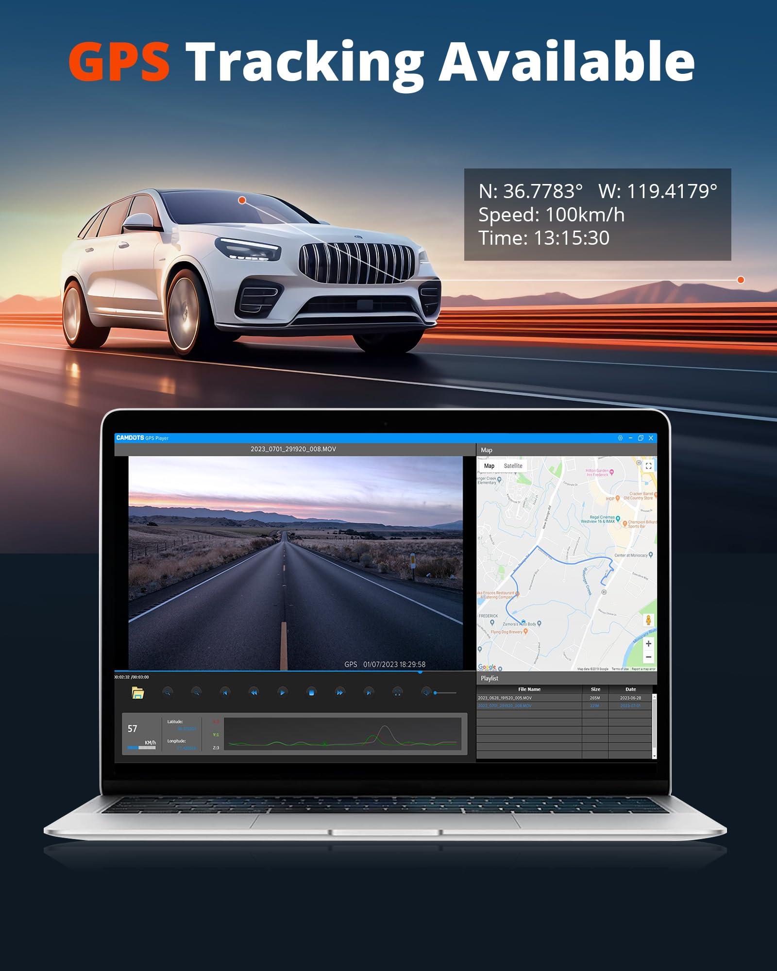 Kingslim Kingslim Dash Cam Front and Rear 4K - D4 Dual Dash Camera for Cars WiFi GPS, Dashcam with 32GB SD Card, 3" Touchscreen, Night Vision, APP, Parking Mode, G-Sensor, Black