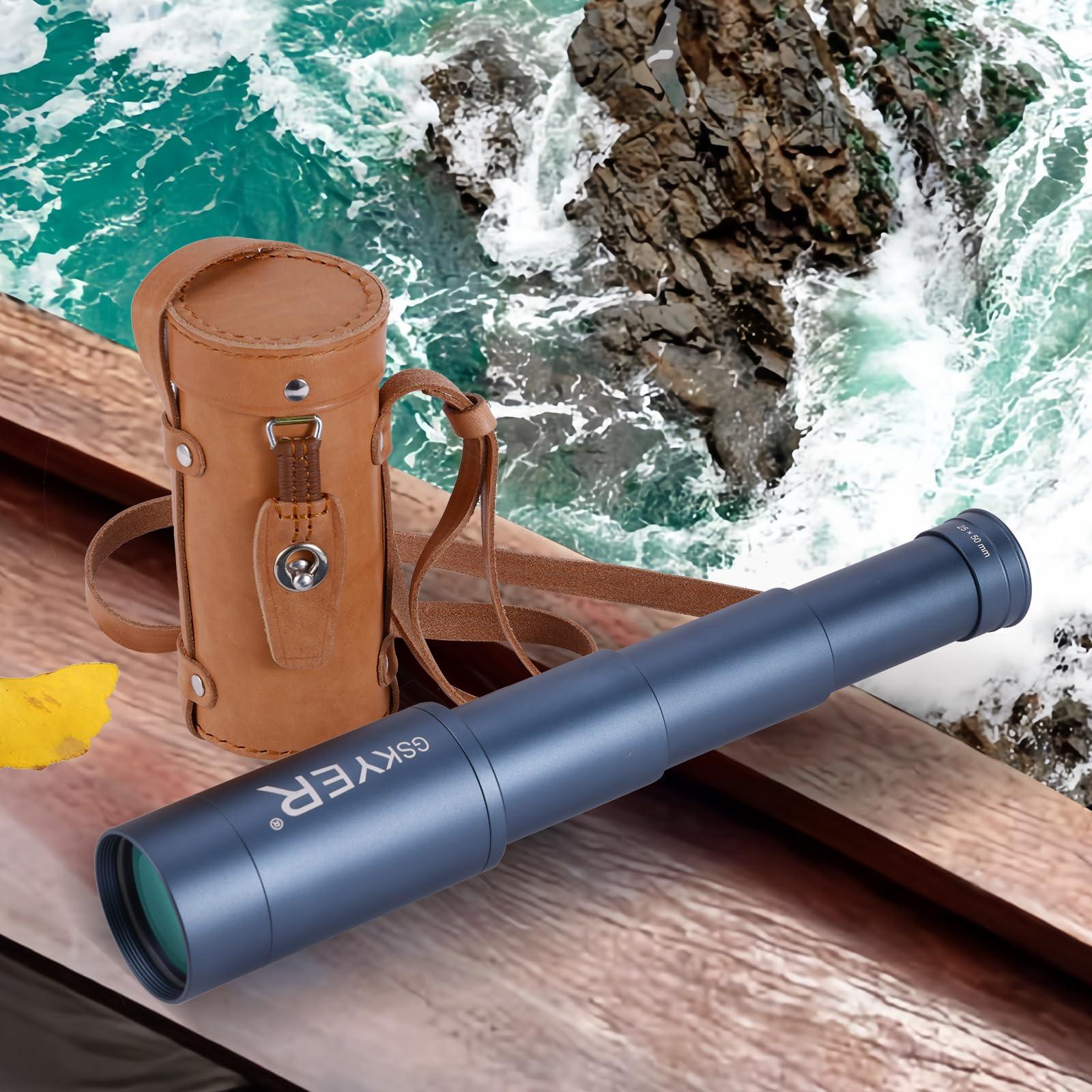 Gskyer 25x50 Monocular Telescope, Monoculars for Adults High Powered: Compact HD Zoom Scope for Men Gifts Cool Gadgets with BAK4 Prism & FMC Lens, Pirate Binoculars for Kids Spotting Hunting Camping