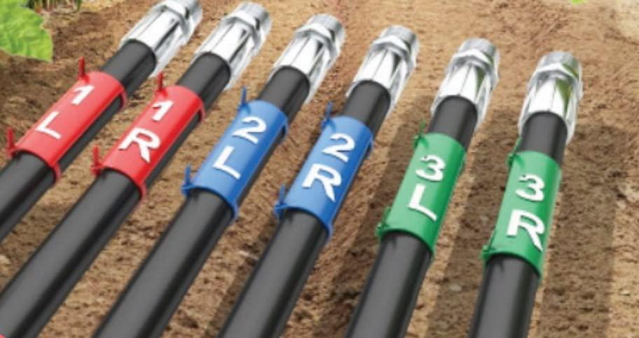 DirectNine Basics Hydraulic line labels-6 Pack Easily ID Hydraulic Hoses, electrical,or water lines (Both Ends) Above or Below Ground, Fits 3/8",1/2" to 3/4 to 1" Hoses, Heavy-Duty