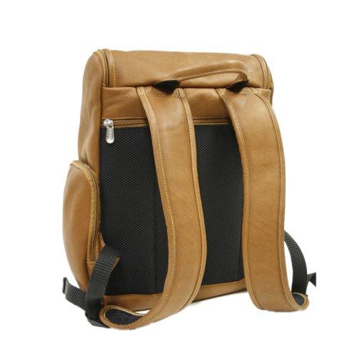 Piel Leather Piel Leather Multi-Pocket Laptop Backpack, Saddle, One Size