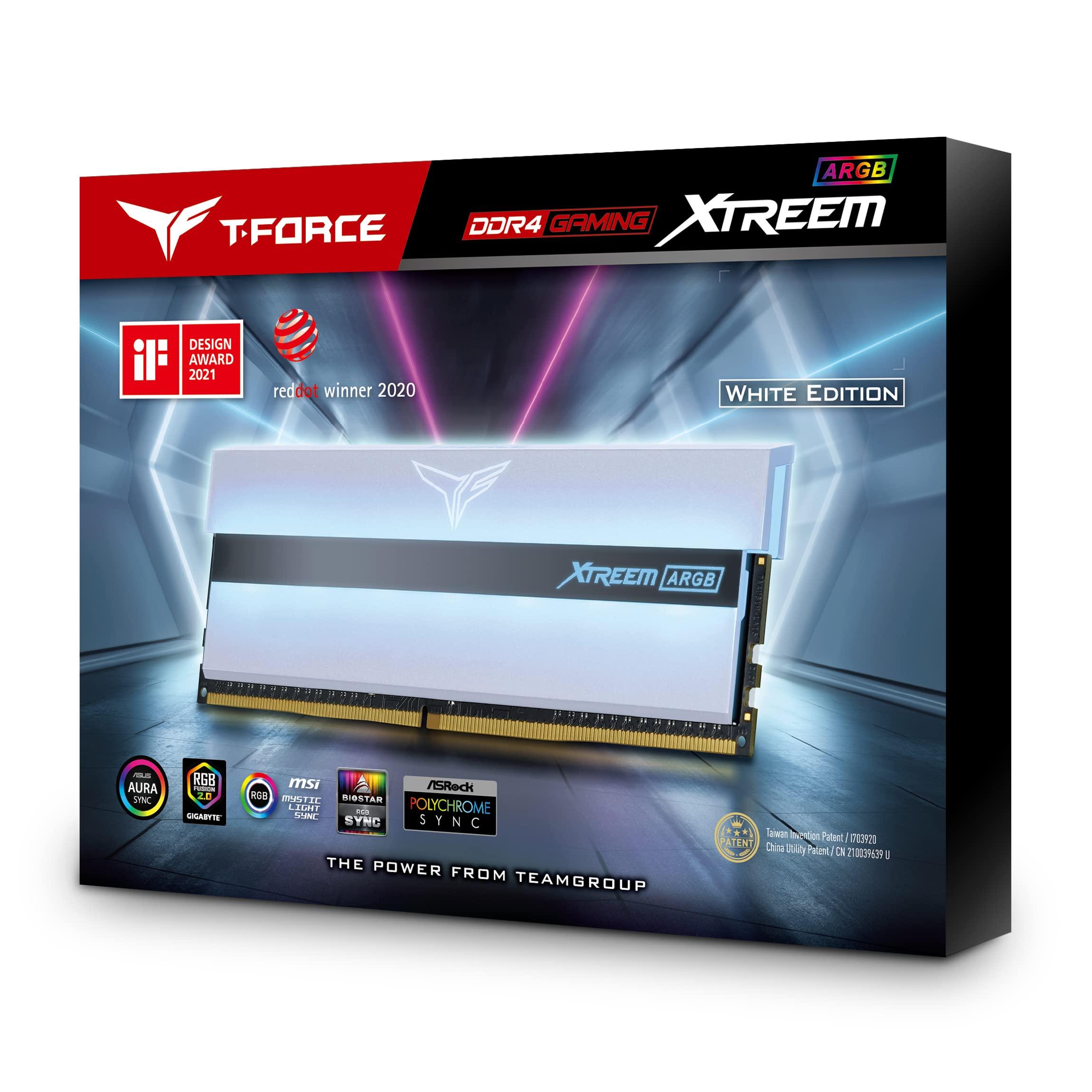 TEAMGROUP Team Group T-Force Xtreem ARGB, DDR4-3200, CL14-16GB Dual Kit, White