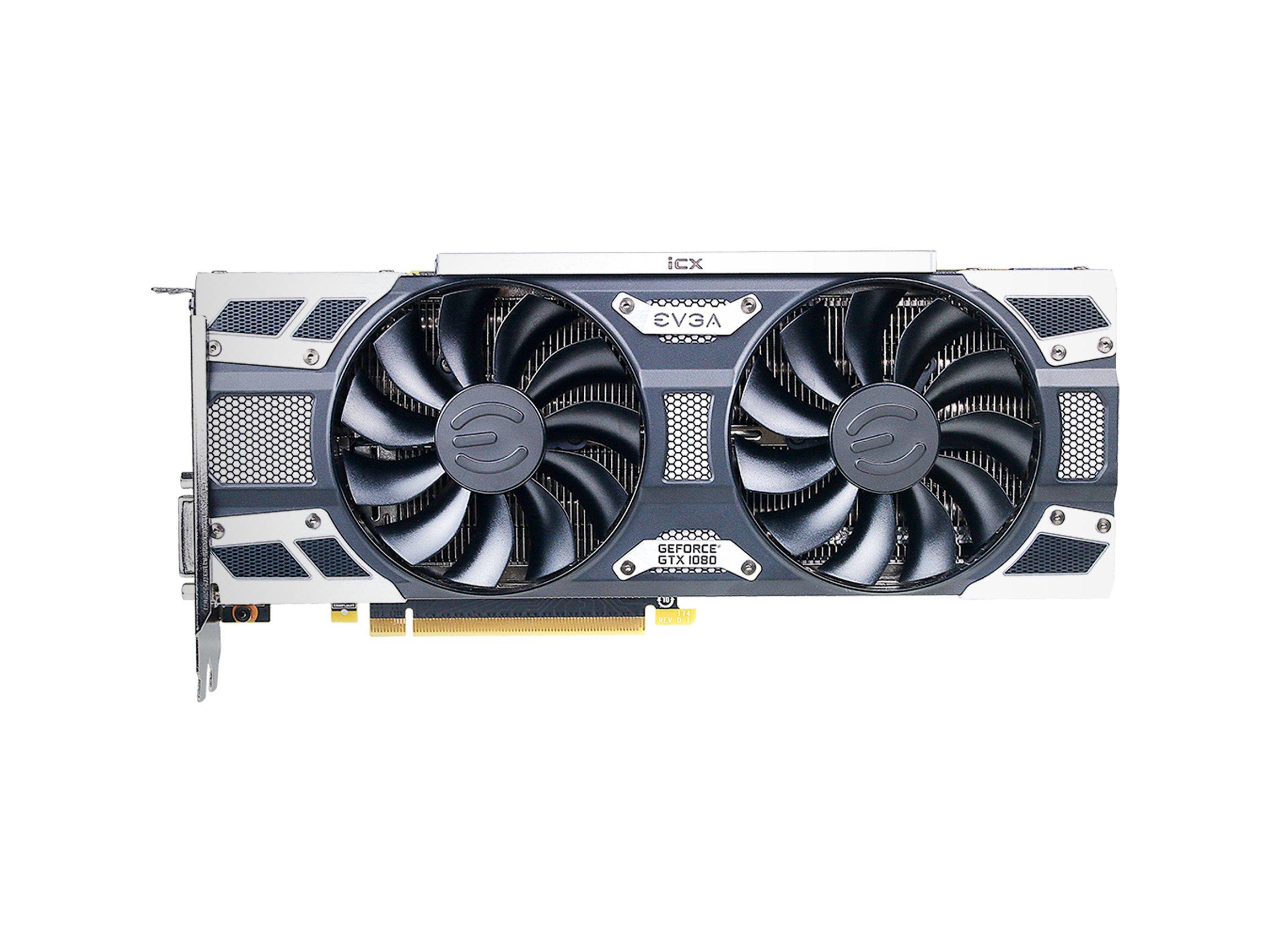 EVGA EVGA GeForce GTX 1080 SC2 Gaming, 8GB GDDR5X, iCX Technology - 9 Thermal Sensors & RGB LED G/P/M, Asynch Fan, Optimized Airflow Design Graphics Card 08G-P4-6583-KR