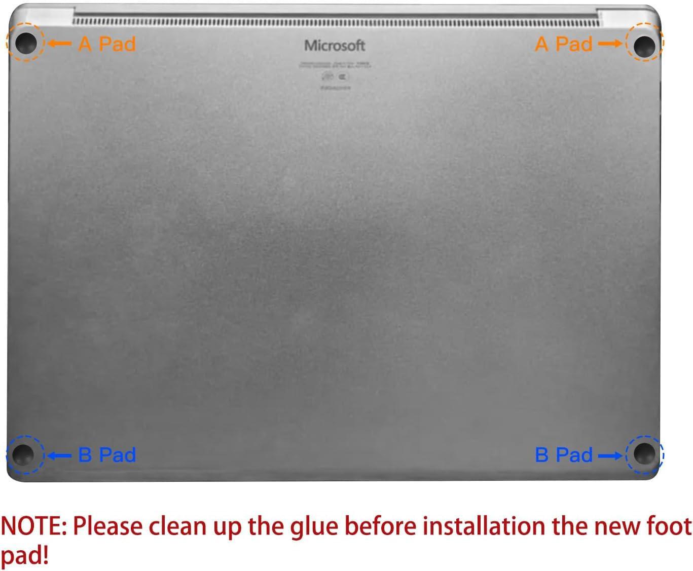 KBRPARTS 4PC Rubber Feet Replacement for Microsoft Surface Laptop 3 4 5, Replacement Anti Slip Surface Laptop 5 4 3 Rubber Feet, Black