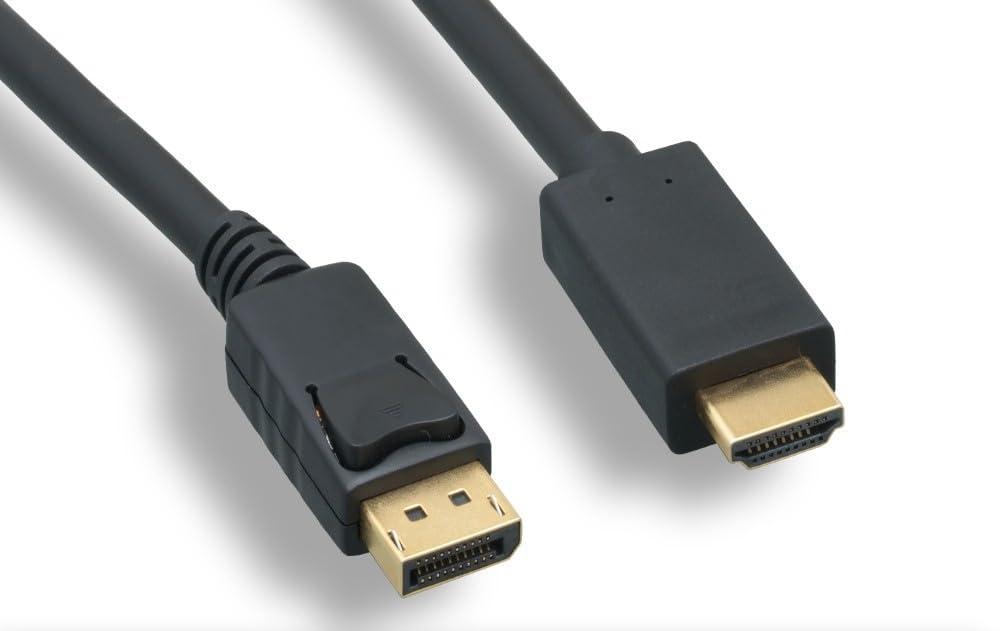 MICRO CONNECTORS Micro Connectors 6 Feet DisplayPort to HDMI (28AWG) Cable 4K with Latch (DP-HDMI-6)