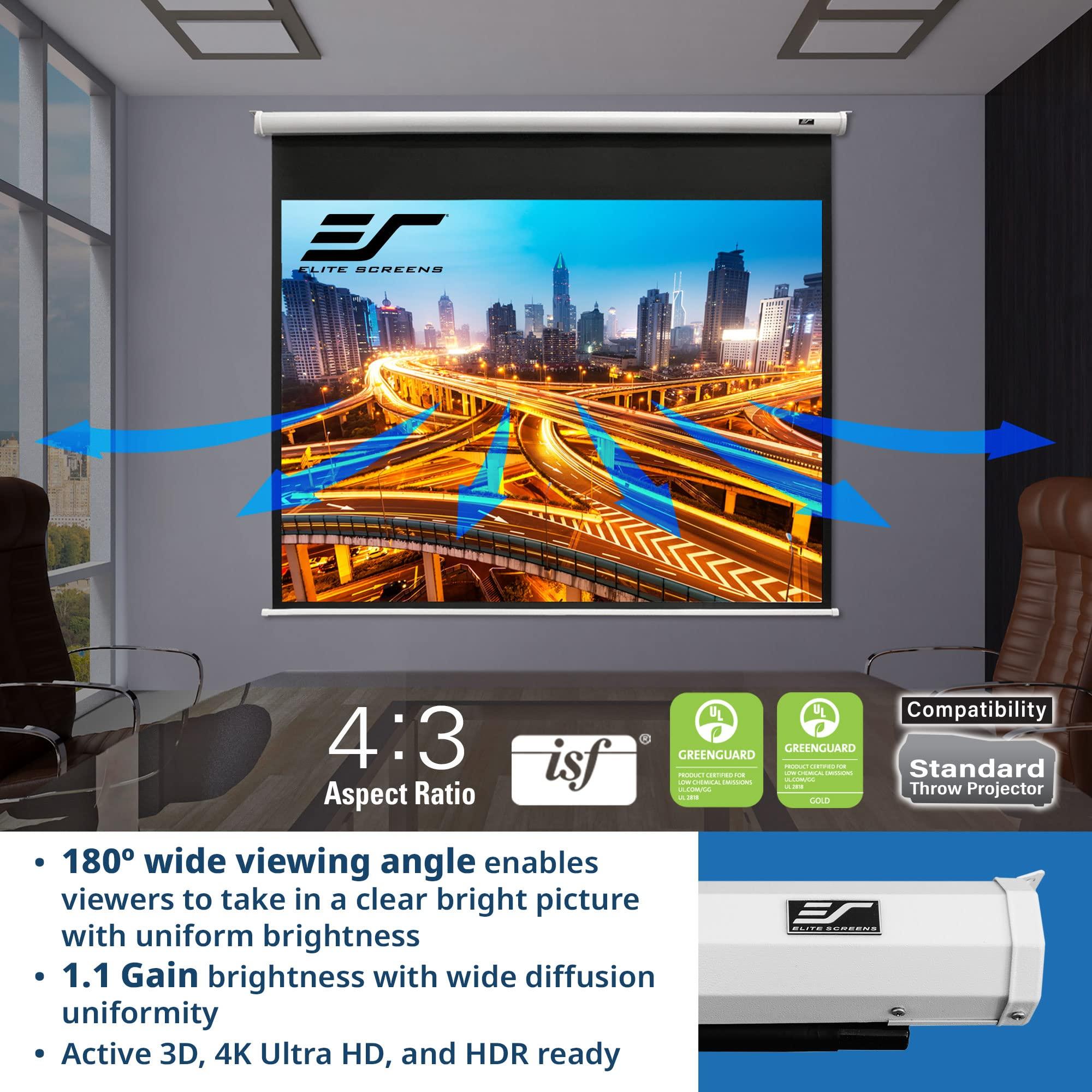 Elite Screens Elite Screens Spectrum RC 1 Remote KIT, 100-INCH Diag 4:3, Motorized Projection Screen Movie Home Theater 4K/8K Ultra HD Ready, ELECTRIC100V2