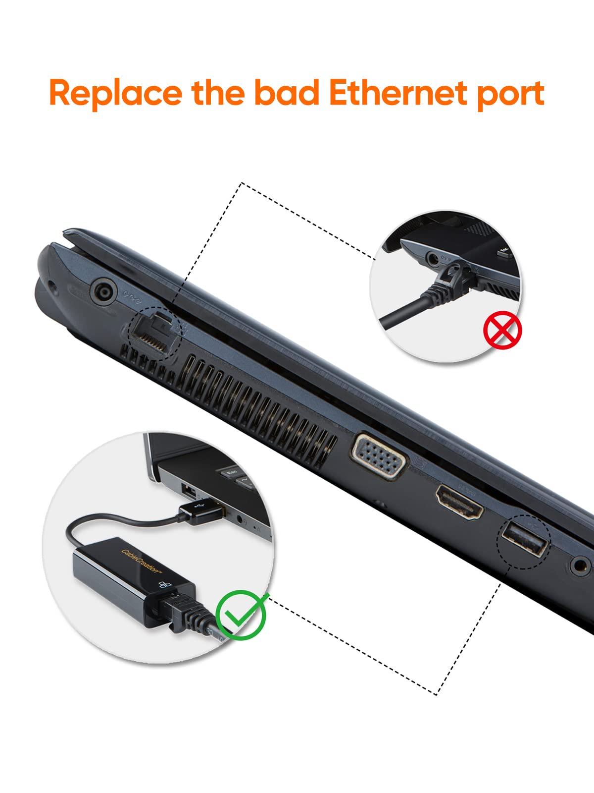 CableCreation CableCreation 2.5G Ethernet to USB Adapter, USB 3.0 Gigabit LAN Dongle,Wired Network to USB Convertor, Latest Internet rj45 to USB Adapter, for MacBook Windows 10,8.1, macOS X 10.6-10.15, Black