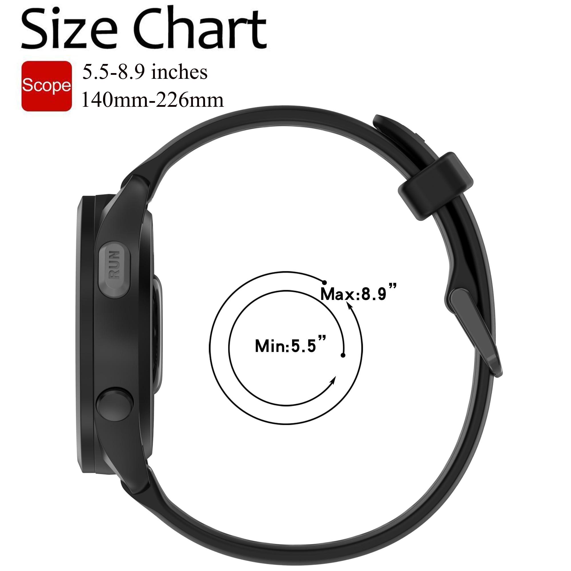 QGHXO Band for Garmin Forerunner 165, Soft Silicone Replacement Band for Garmin Forerunner 165 Music (No Tracker)