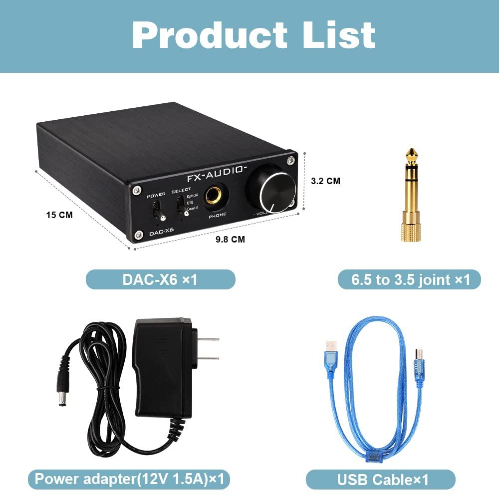 KGUSS FX-Audio DAC-X6 DAC Headphone amp Combo and KGUSS Mini Audio Rack Black