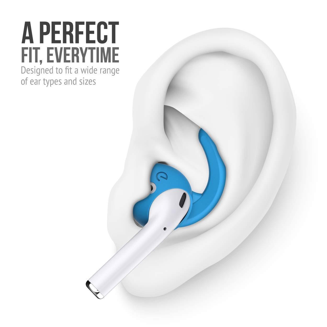 Keybudz EarBuddyz 2.0 Ear Hooks and Covers Accessories Compatible with Apple AirPods Gen 1 & 2 or EarPods Headphones/Earphones/Earbuds (3 Pairs) (Sky Blue)