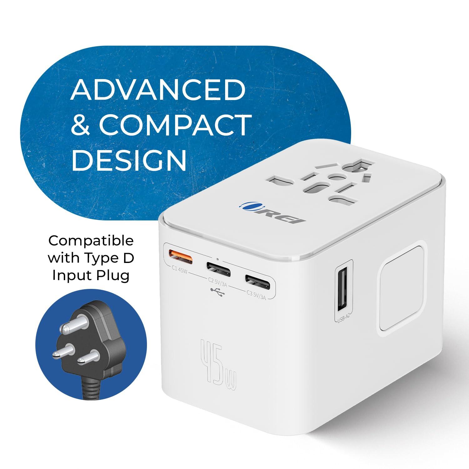 OREI OREI Universal Travel Adapter All in One International Power Adapter with 2.4A Dual USB, European Adapter Travel Power Adapter Wall Charger for UK, EU, AU, Asia Covers 150+ Countries