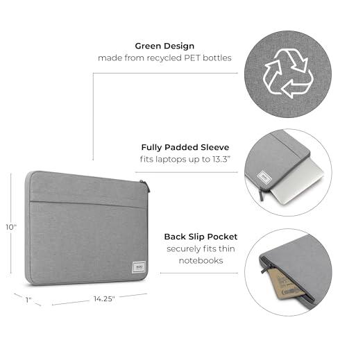 Solo New York Solo New York Re:Focus Laptop/Tablet Sleeve, Made from Recycled Materials, Gray, Fits up to 13.3\"