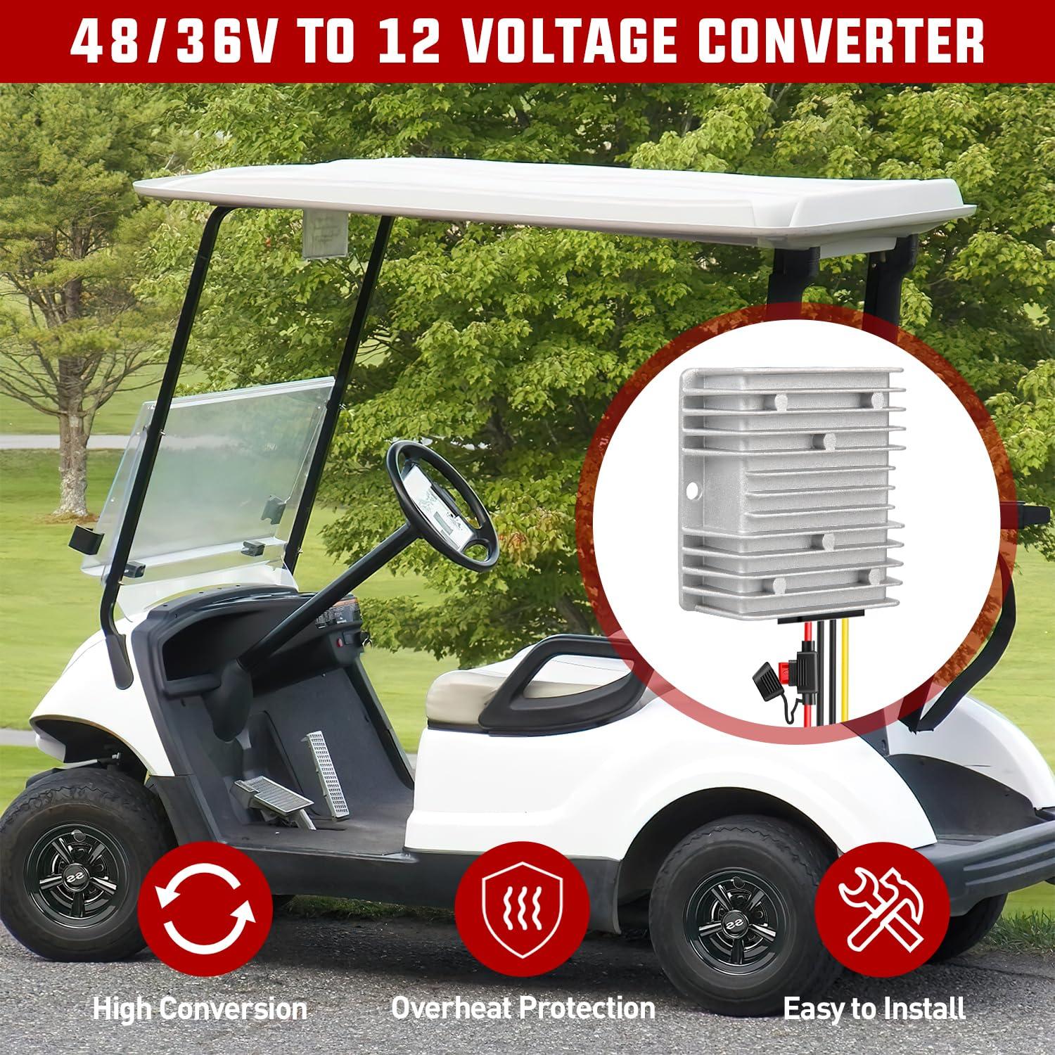 Nilight Nilight 48V 36V to 12V Voltage Converter 240W 20A Voltage Regulator Step Down to 12VDC Waterproof DC to DC Converter Reducer Power Supply Transformer Module for Golf Cart Scooters