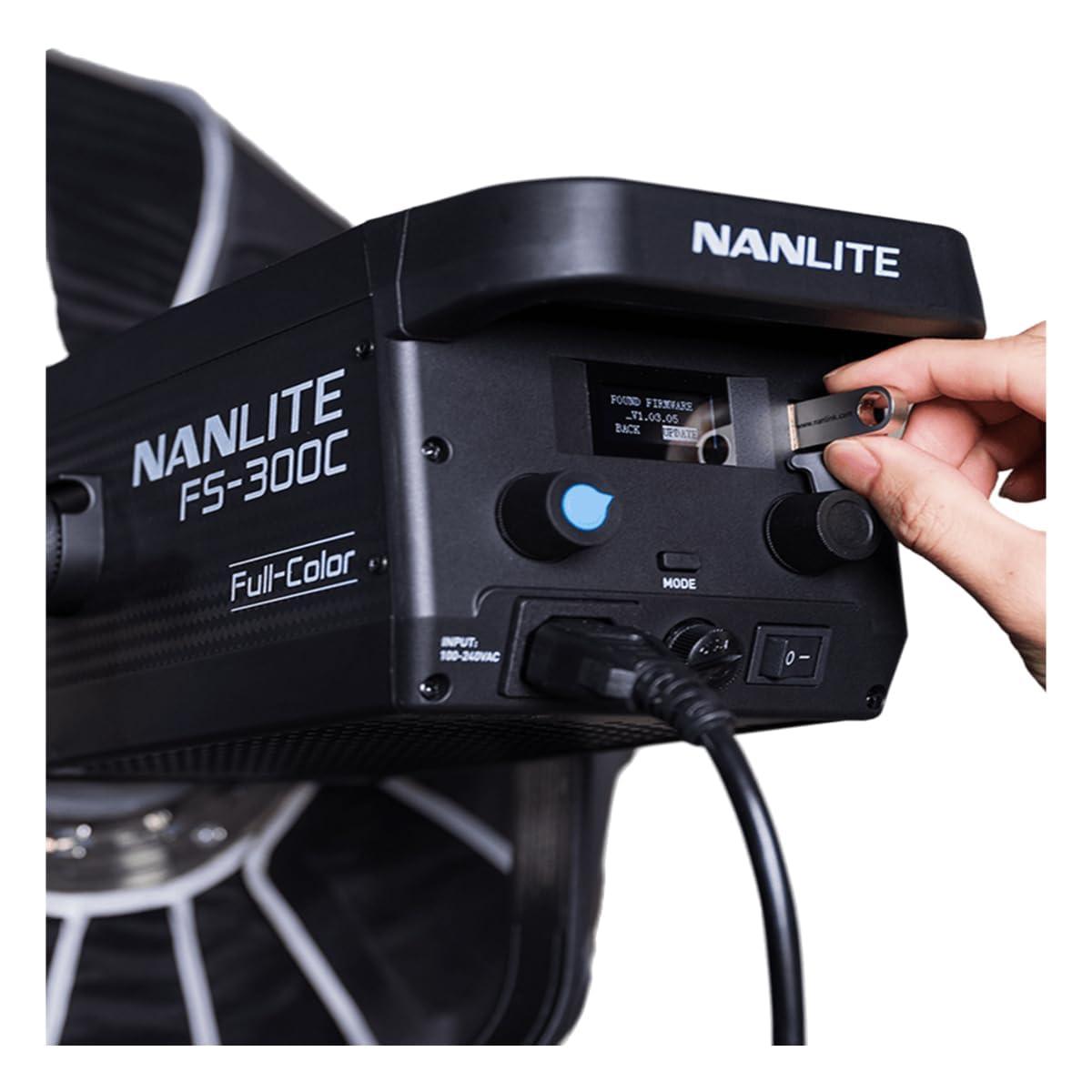 NANLITE NANLITE FS-300C 300w RGB Studio Spotlight, 2700K-7500K, APP Control,Led Video Light Bowens Mount for Photography, Videography,Live Streamer,Content Creation