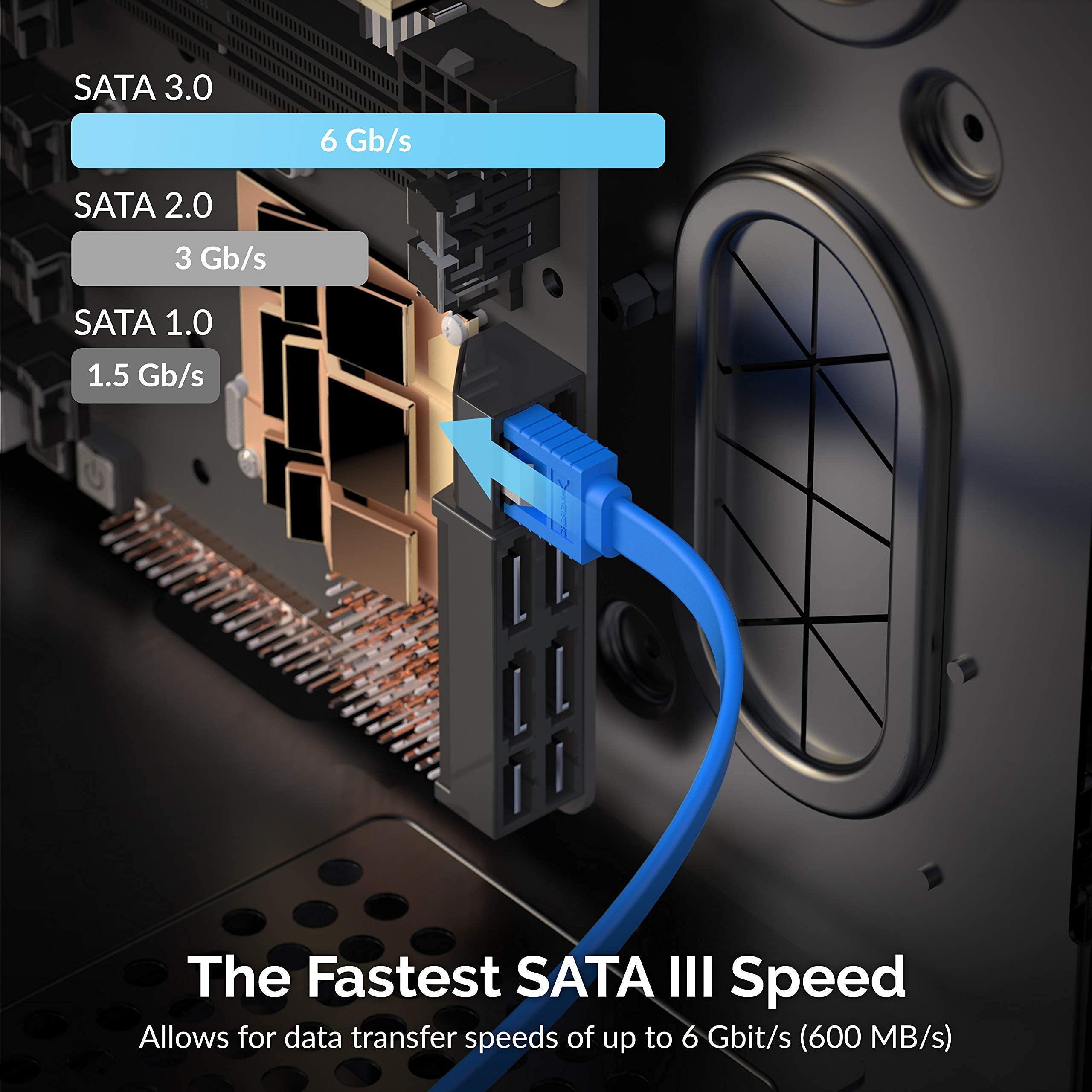 SABRENT SABRENT SATA III (6 Gbit/s) Right Angle Data Cable with Locking Latch + SATA III (6 Gbit/s) Straight Data Cable with Locking Latch for HDD