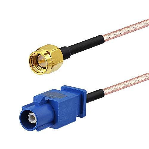 BINGFU Bingfu Vehicle Car GPS Antenna Adapter Cable SMA Male to Fakra C Male Blue Coaxial Pigtail Cable 15cm 6 inch for Vehicle Truck SUV Car Stereo Head Unit GPS Navigation Receiver System GPS Tracker Modem