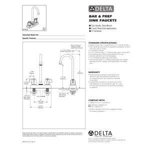 DELTA FAUCET Delta Faucet Classic Chrome Bar Faucet, Chrome Bar Sink Faucet, Wet Bar Faucets, Prep Sink Faucet, Faucet for Bar Sink, RV Kitchen Faucet, Chrome Kitchen Faucet, Chrome 2171LF, 4.00 x 6.38 x 4.00 inches