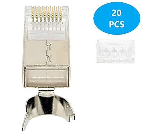MICRO CONNECTORS Micro Connectors 500 FT CAT 6A Solid & Shielded (F/UTP) CMR Riser Bulk Ethernet Cable (Blue) with 20 pcs of Shielded Modular Connectors (TR4-570SRBL-KIT)