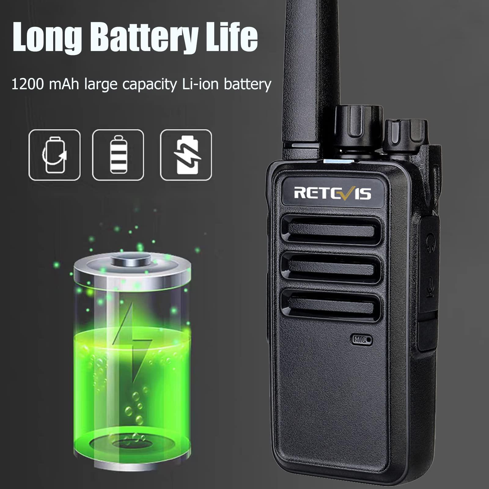 Retevis Retevis RT68 Two Way Radio(10 Pack) with Swivel Walkie Talkie Headset(10 Pack), Compact, Rugged, Heavy Duty 2 Way Radios Rechargeable with USB Charging Base