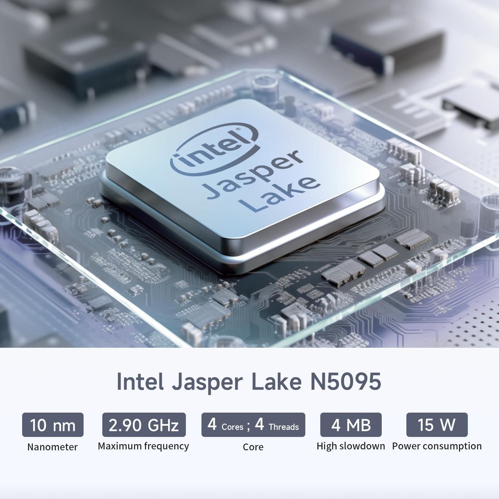 Bmax Bmax B3 Mini PC 256GB SSD 8GB DDR4, Intel 11th Gen N5095 Processor (up to 2.9GHz) 4C/4T, Auto Power On Mini Desktop Computer WiFi/BT5.0/HDMIx2 Support 4K Dual Screen Display, Wake On LAN