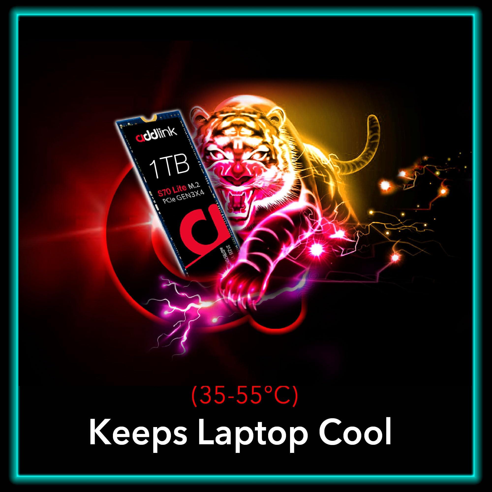 Addlink Addlink S70 Lite 1TB Ultra Durability Gaming SSD Maximum Speed 3200 MB/s Internal Solid State Hard Drive - M.2 2280 PCIe 3.0 NVMe Gen3X4 3D NAND SSD (ad1TBS70M2P)