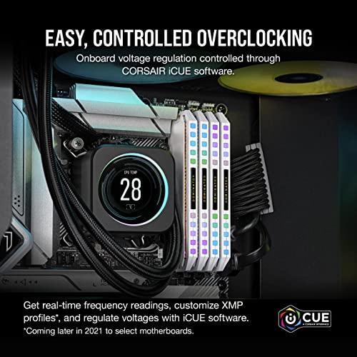 Corsair CORSAIR DOMINATOR PLATINUM RGB DDR5 RAM 32GB (2x16GB) 6200MHz CL36 Intel XMP iCUE Compatible Computer Memory - White (CMT32GX5M2X6200C36W)