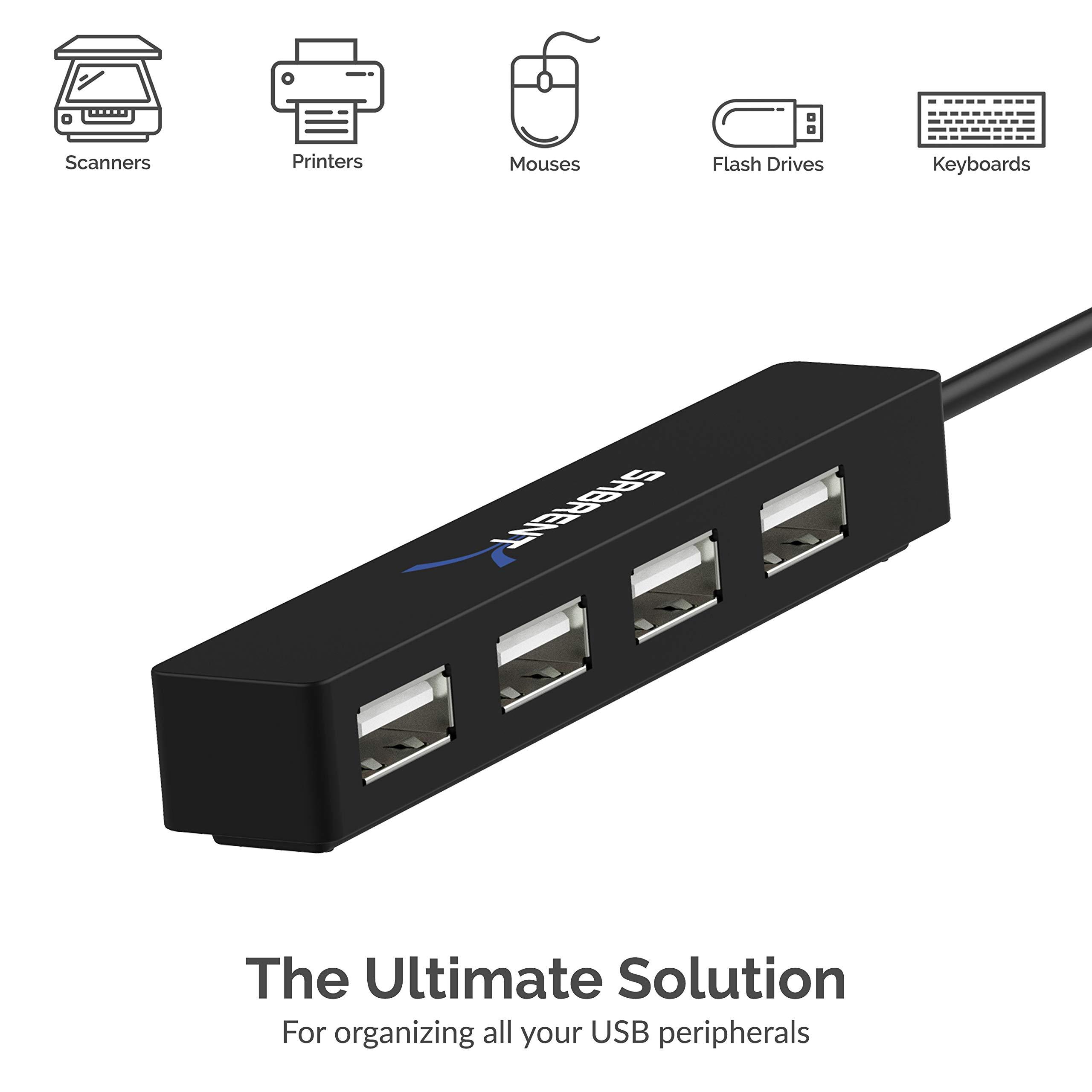 SABRENT SABRENT 4 Port Portable USB 2.0 Hub + 4-Port USB 2.0 Hub with Individual LED lit Power Switches