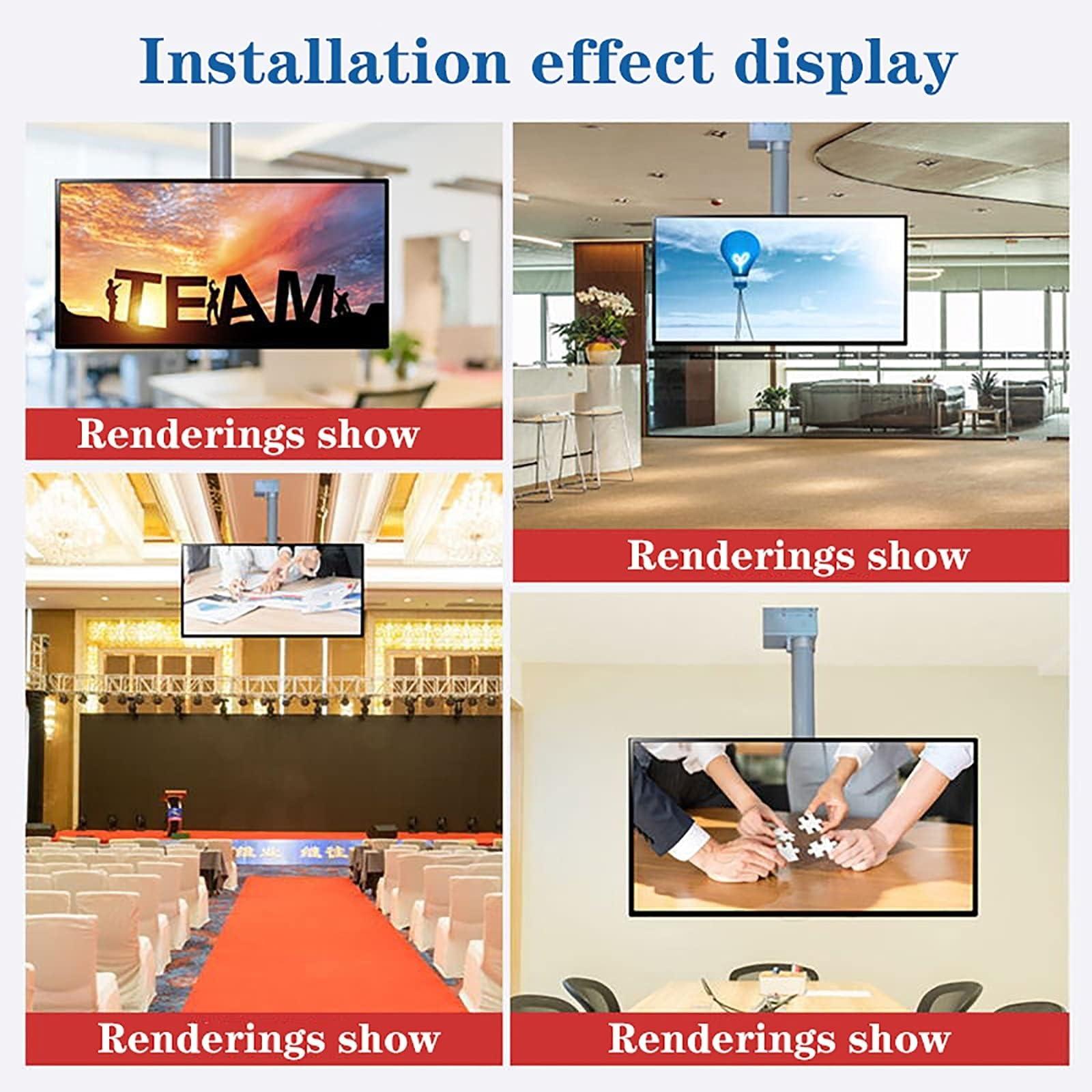 YUZDNM Electric TV Lift - Adjustable Ceiling TV Mount Bracket - Motorized Riser Mount with Remote Control, TV Wall Mount, Motorized Ceiling Mount, 90 Flip Up, Fits 26-70 Inch LED Screen TVs(19.6inch)