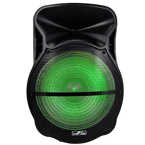 beFree Sound beFree Sound 18 Inch Bluetooth Portable Rechargeable Party Speaker with Sound Reactive LED Party Lights, USB/SD, Microphone/Guitar Inputs and FM Radio