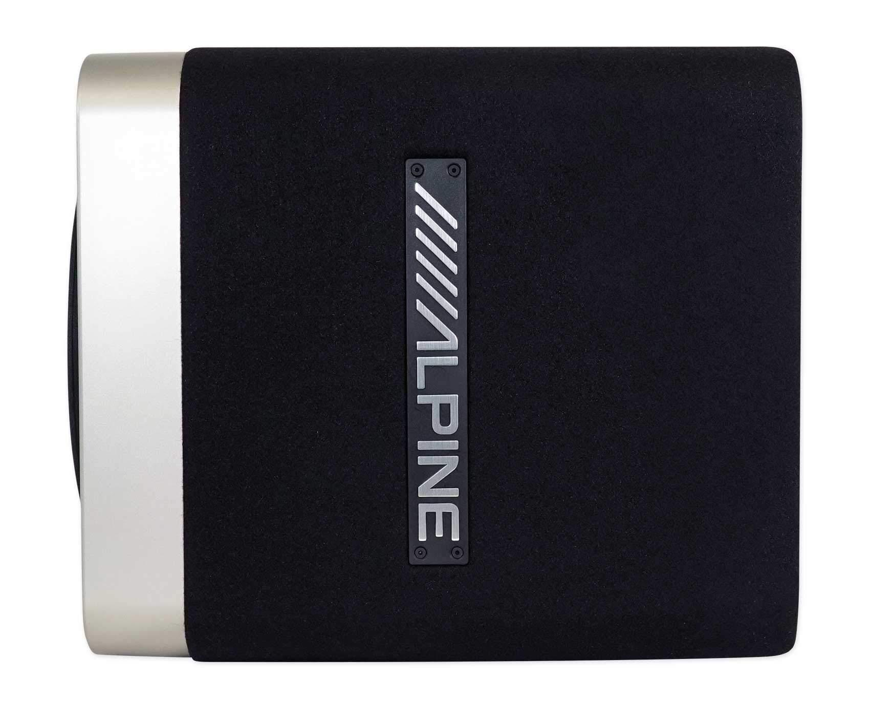 Alpine Alpine S-SB10V Loaded 10\" 600w S-W10D4 Sub Enclosure Box Bundle with ALPINE S-A60M 600 Watt RMS Mono Car Audio Amplifier Subwoofer Amp Class-D and Rockville RWK41 4 Gauge Car Amp Wiring Kit (3 Items)