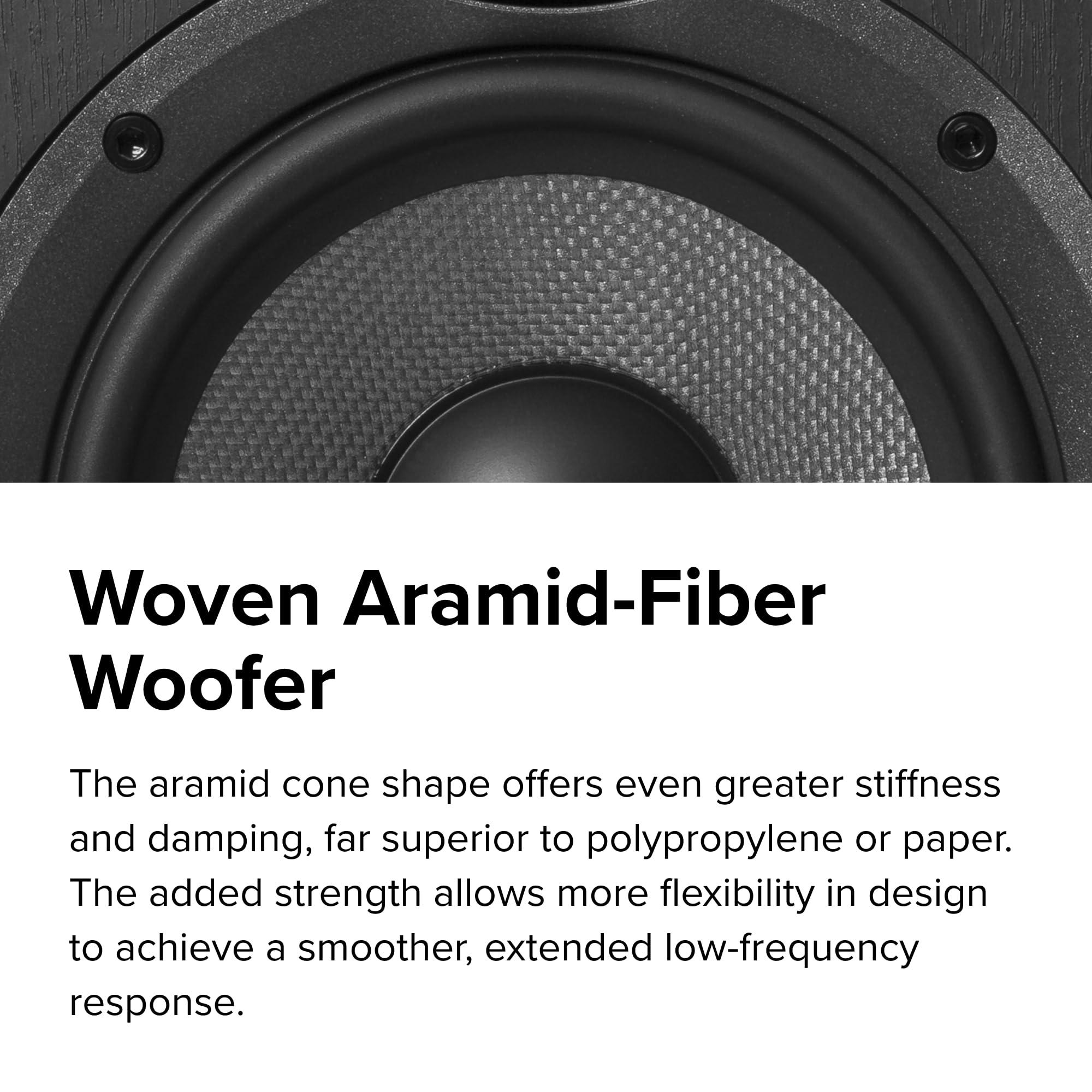 ELAC ELAC Debut 2.0 B5.2 Bookshelf Speakers, Black (Pair) - 1 Cloth Dome Tweeter & 5.25 Aramid Fiber Woofer - 2-Way Bass Reflex - Up to 35,000 Hz Response