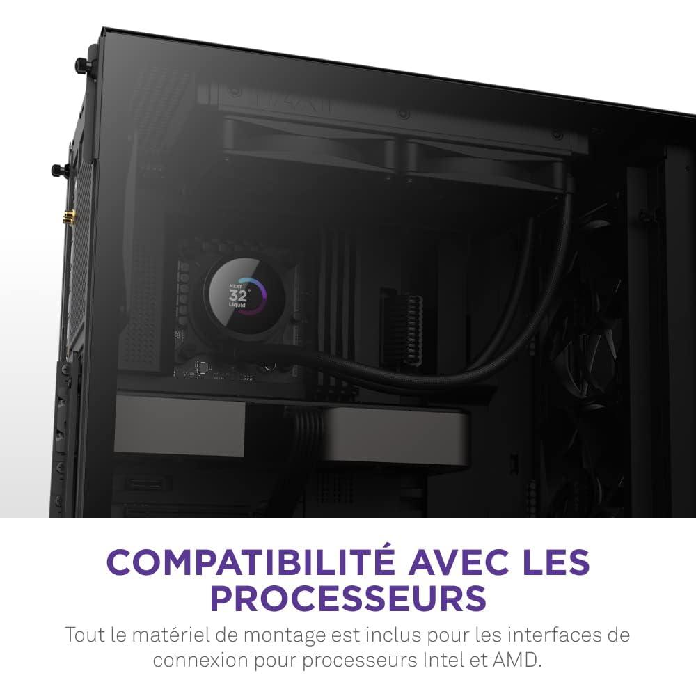 NZXT NZXT Kraken 240-240mm AIO CPU Liquid Cooler - Customizable 1.54"" Square LCD Display for Images, Performance Metrics and More - High-Performance Pump - 2 x F120P Fans - Black