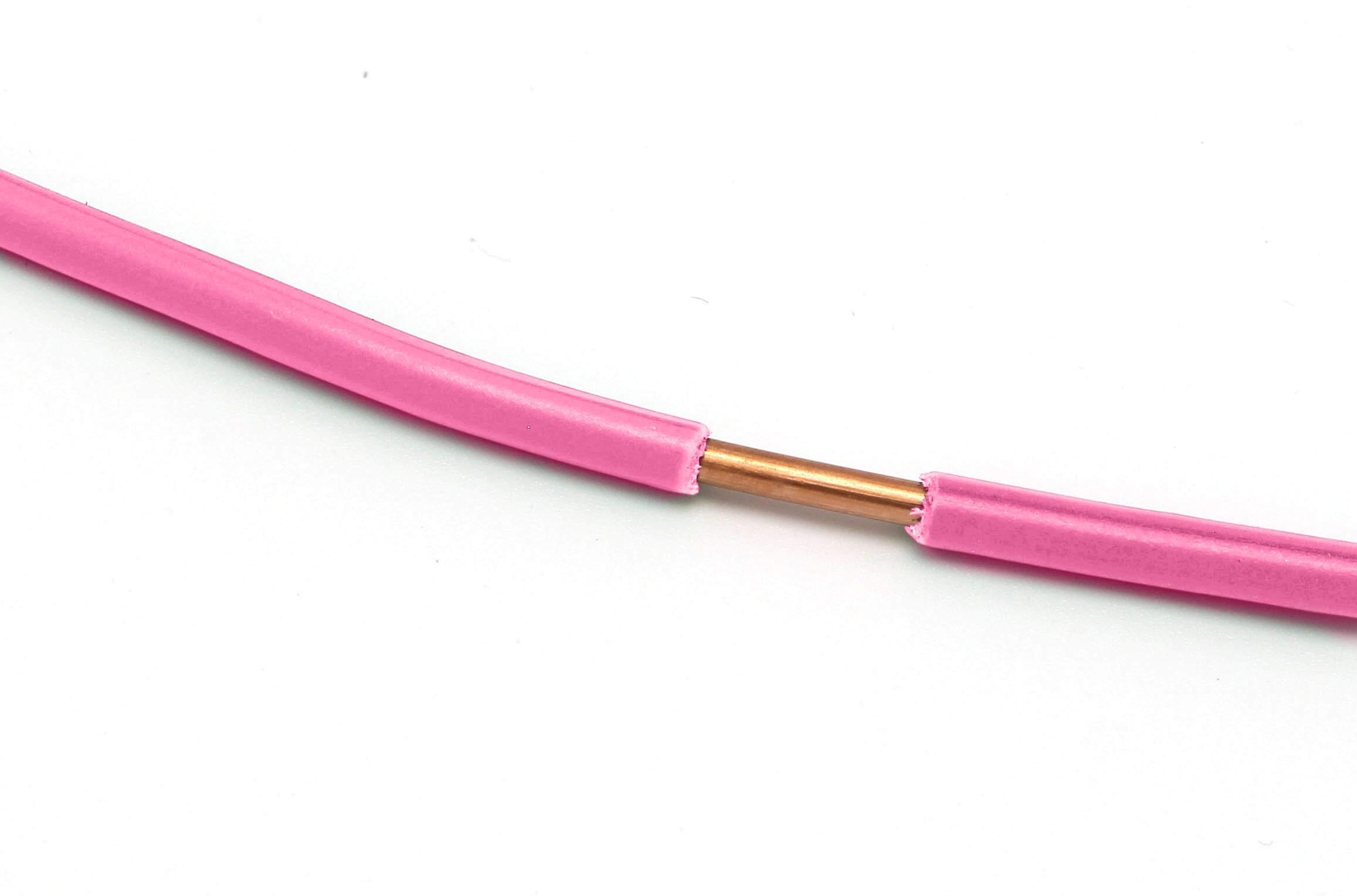 THE CIMPLE CO THE CIMPLE CO 10 Feet (3 Meter) - Insulated Solid Copper THHN/THWN Wire - 14 AWG, Made in The USA, Residential, Commerical, Industrial, Grounding, Electrical Rated for 600 Volts - in Pink