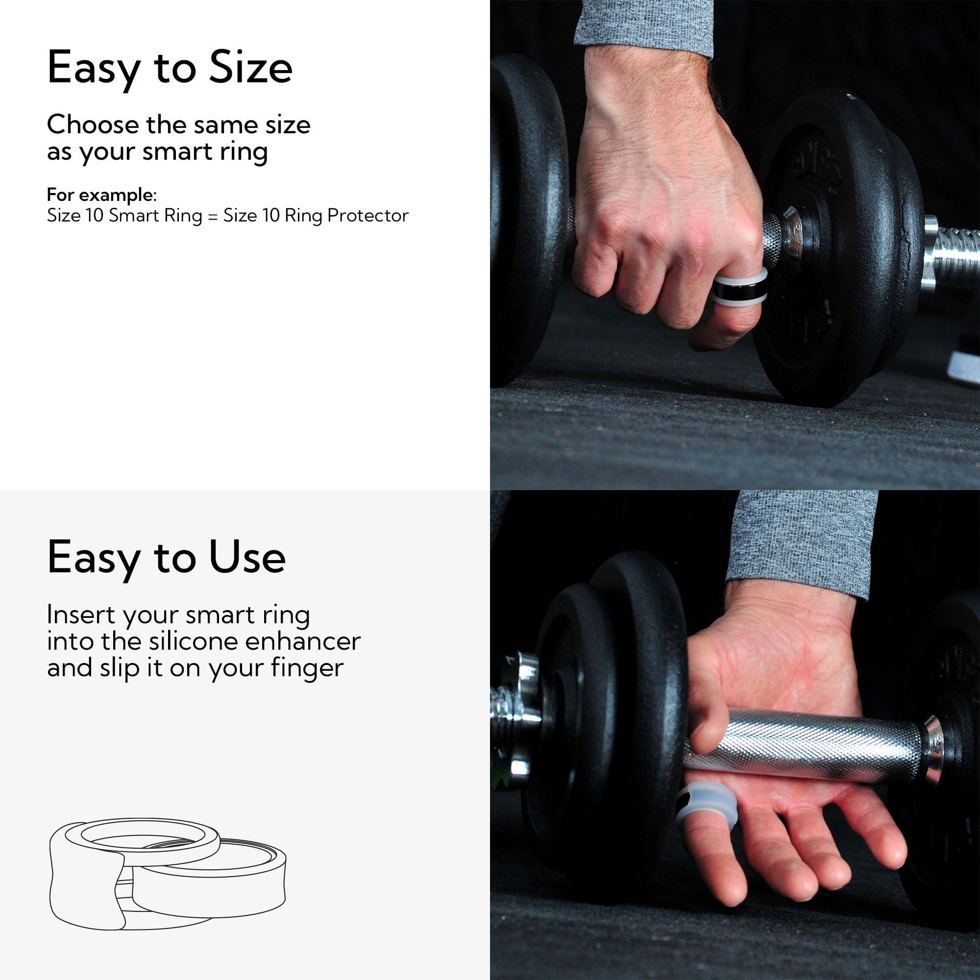 Rinfit Rinfit Smart Ring Protector - Silicone Ring Enhancer for Active Lifestyle and Gym - SportFit U.S. Design Patent - Black, Size 9