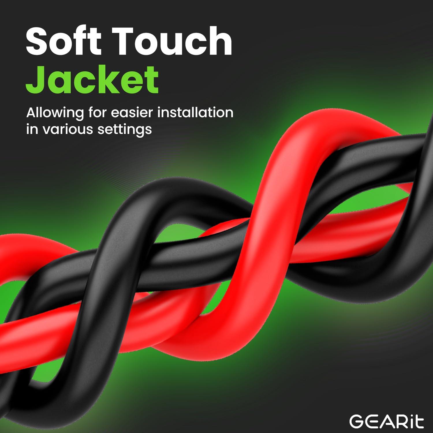 GEARit GEARit 10 Gauge Wire (100ft Each - Black/Red) Copper Clad Aluminum CCA - Primary Automotive Power/Ground for Battery Cable, Car Audio, Trailer Harness, Electrical - 200 Feet Total 10ga AWG Wire