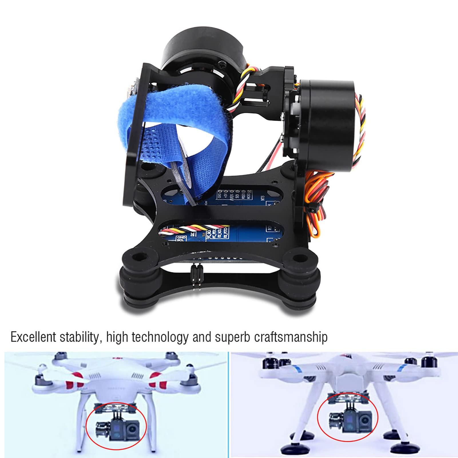 RiToEasysports Camera Stabilizer, High Technology Drone Camera Gimbal Metal Brushless Gimbal Board BGC 2.2 for 3/ 3+ / 4 Camera RC Drone Quadcopter Part (Black) Gimbal Drone