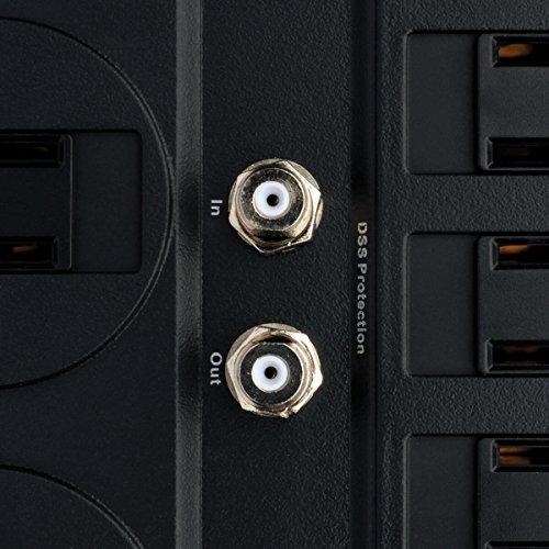 Tripp Lite Tripp Lite TLP1208TELTV 12 Outlet Surge Protector Power Strip, 8ft Cord, Right-Angle Plug, Tel/Modem/Coax Protection, RJ11, & Dollar 150,000 Insurance Black