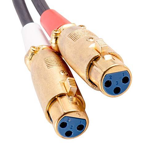 Seismic Audio Seismic Audio - SA-DRCXLF6-2Pack - Pair of Premium 6 Foot Dual XLR Female to Dual RCA Male Patch Cables - XLRF to 2-RCA Link Cables