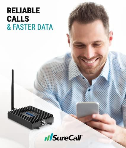 SureCall SureCall Fusion4Home Cell Phone Signal Booster up to 2000 sq ft, Boosts 5G/4G LTE, Omni Outdoor Antenna, Home & Office Multi-User All Carrier, Verizon AT&T Sprint T-Mobile, FCC Approved, USA Company