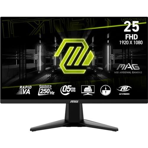MSI MSI MAG 255XFV 25-inch Gaming Monitor, 1920 x 1080 (FHD), 0.5ms Response Time, 250Hz, HDMI, DP Port, Tilt Adjustable